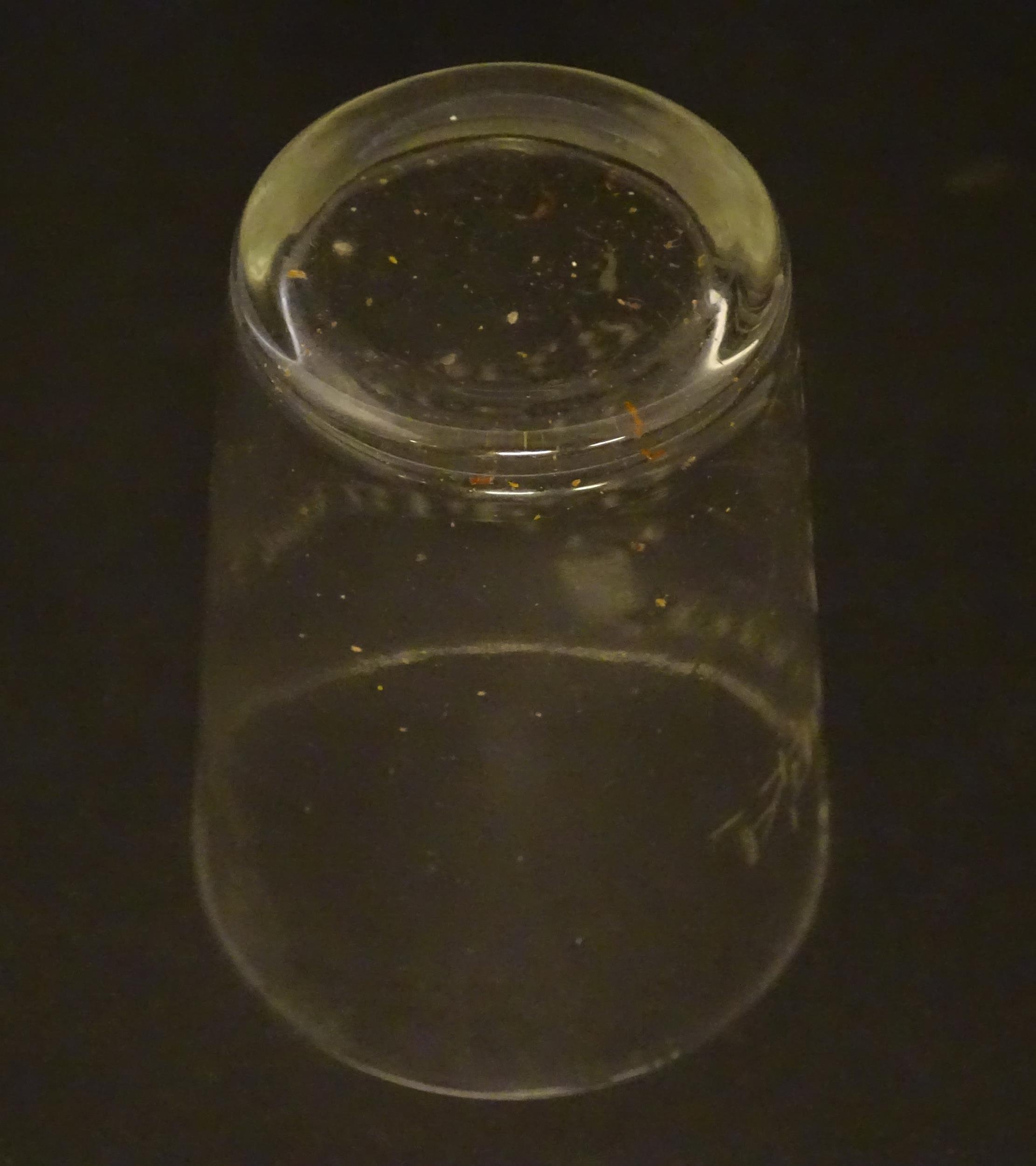 A 19thC medicine measuring glass, in a fitted cylindrical leather case Please Note - we do not - Image 4 of 8