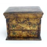 A Victorian simulated burr walnut jewellery box with lift lid and two drawers. Approx. 6 1/4" x 8" x