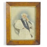 Early 20th century, Watercolour, A seated portrait of Reginald Letts, Canon of Ely, wearing clerical