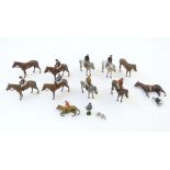 Toys: a quantity of early 20thC Britains Racing Colours of Famous Owners series figures/models,