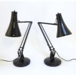 Two Anglepoise model 90 desk lamps, each with black painted finish and standing approx. 31" tall (2)