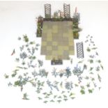 Toys: a quantity of mid 20thC Britains garden scenery models, comprising flowers including tulips,