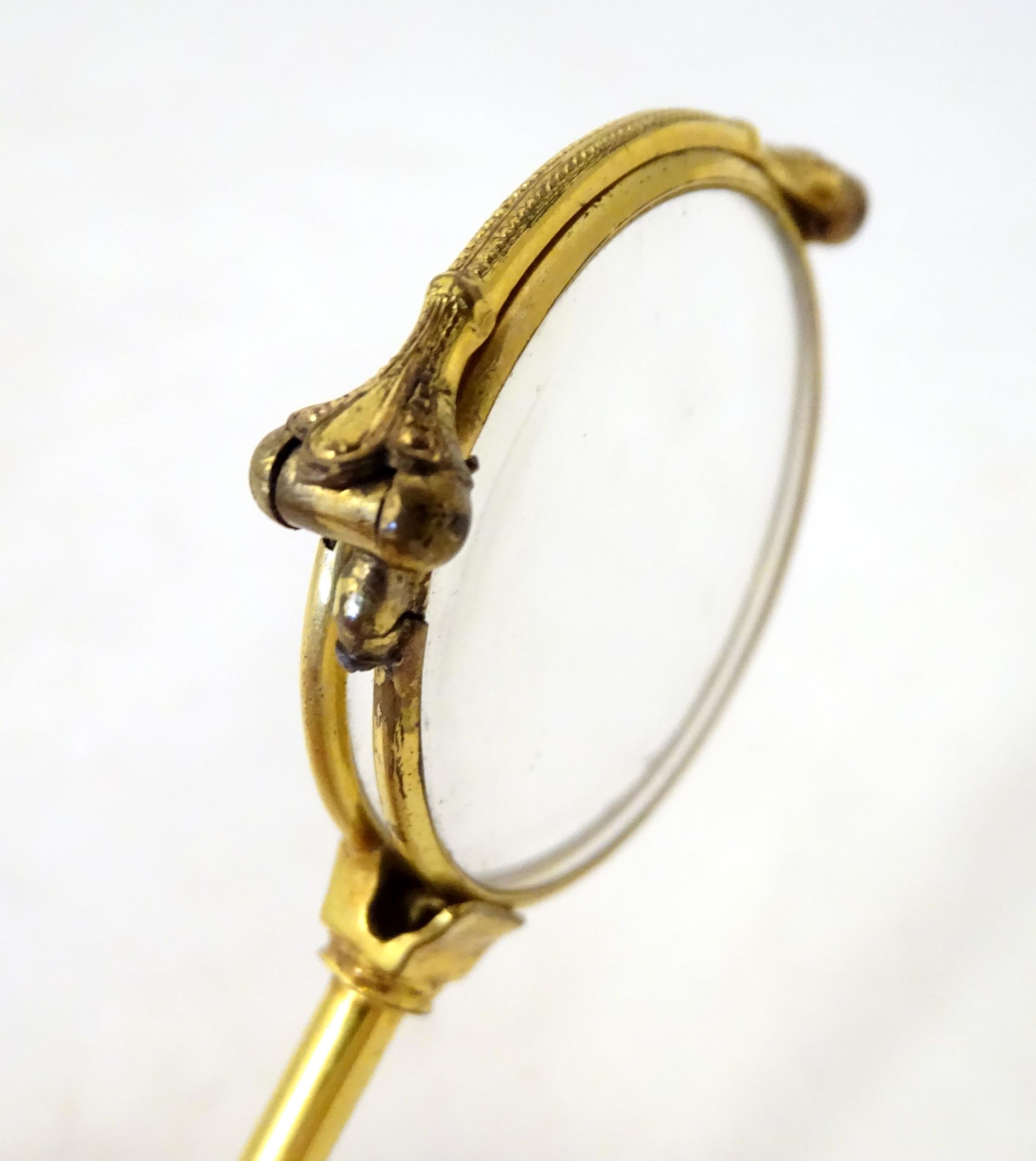 A quantity of late 19thC and later yellow metal pince nez, spectacles and monocles, the largest - Image 6 of 9