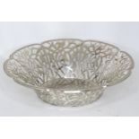 A silver plate dish with fretwork decoration by WMF. Approx. 8 1/4" diameter Please Note - we do not