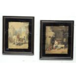 Two early 19thC watercolours in the manner of Francois Antoine Bossuet, one depicting a