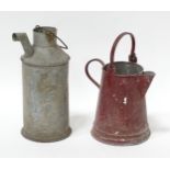 Two barge ware style galvanised iron water jugs. The tallest approx 17 1/2" high (2) Please Note -