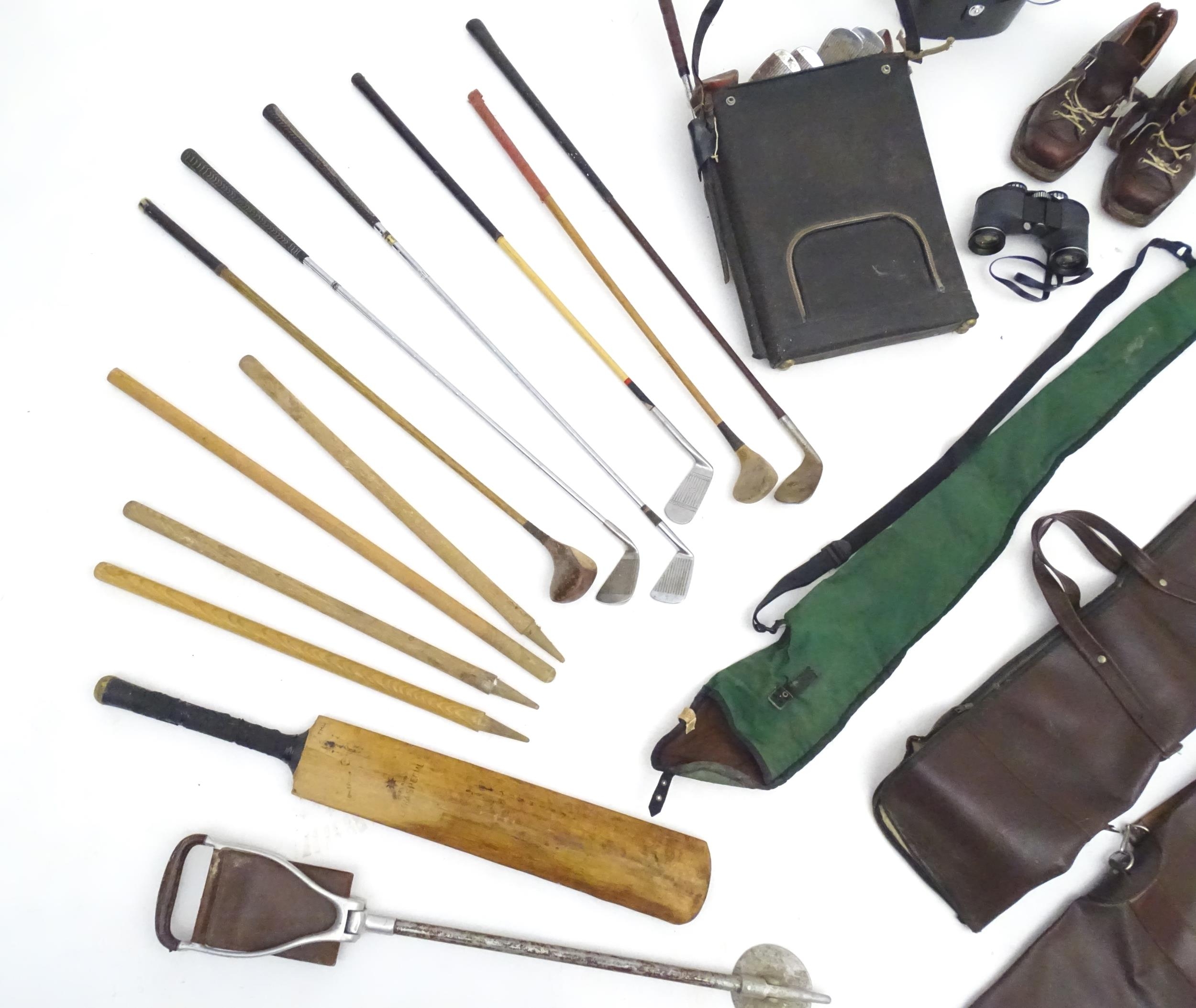 An assortment of mid to late 20thC sporting items, including gun slips, cartridge bag, 12 bore - Image 4 of 24