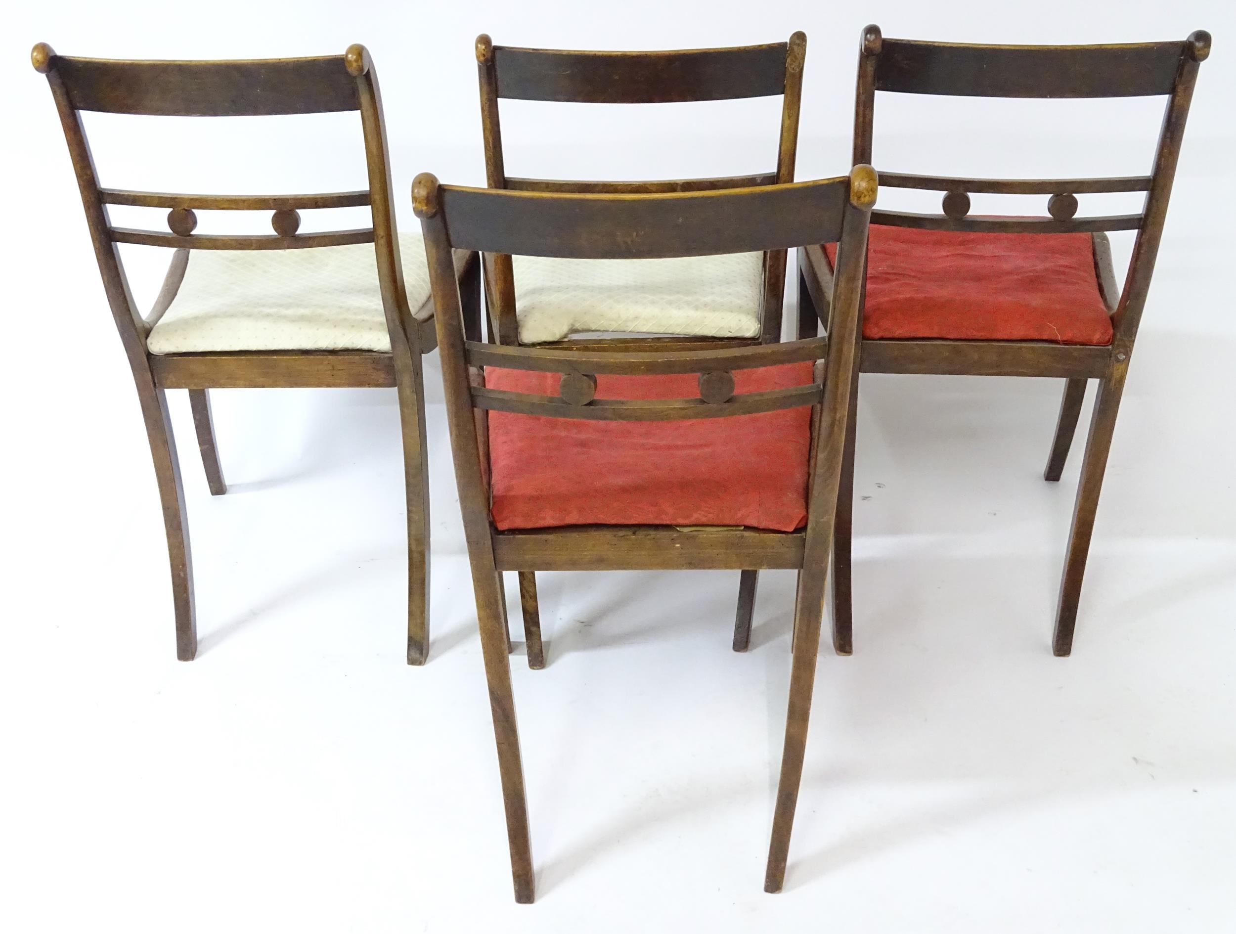 Four regency rosewood chairs with brass inlay. 31" high overall Please Note - we do not make - Bild 2 aus 11