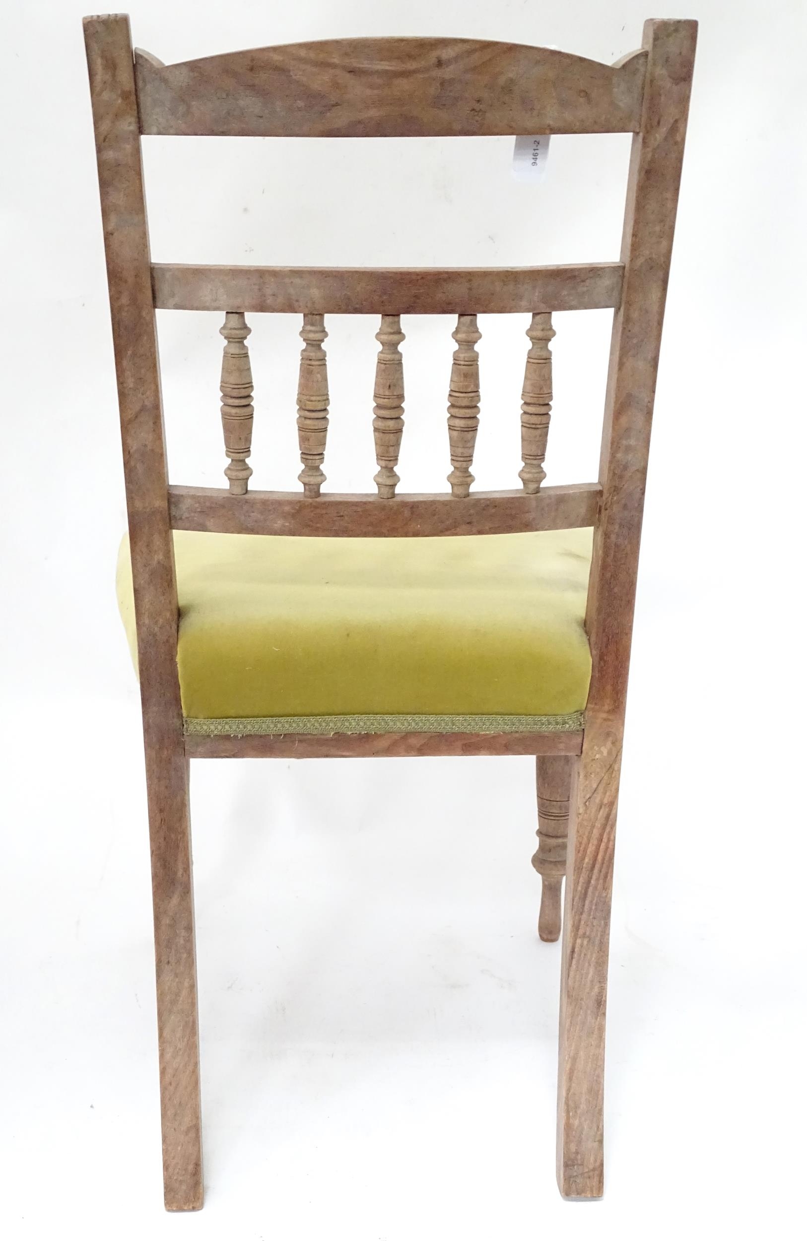 An early 20thC dining chair with upholstered seat. Approx. 34" high Please Note - we do not make - Image 9 of 11