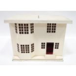 An Art Deco dolls house with sliding front and four rooms within. Approx. 17" wide x 11" deep x