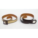 Two Ralph Lauren leather belts Approx. 42" and 43" long (2) Please Note - we do not make reference
