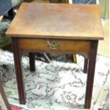 A 19thC mahogany occasional table with single drawer. Approx. 21" wide x 18" deep x 22" high
