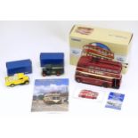 A Corgi die cast scale model Sunbeam Trolleybus, no. 97800. Together with two Corgi Cameo Collection