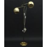 Vintage Retro : A Danish designed double Standard lamp / pointable lamps , the spherical shades with