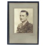 Militaria: a studio portrait photograph of a Lieutenant of the British Army, c1930s, 8 1/8" x 6 1/4"