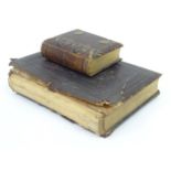 Two Victorian photograph albums with various period sepia and monochrome studio portraits, the