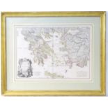 An engraved and hand coloured map by W. Palmer after Louis Stanislas d'Arcy Delarochette depicting