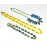 Three assorted bead necklaces, the largest approx 23" (3) Please Note - we do not make reference