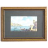 Carmelo Galea, 20th century, Maltese School, Watercolour, A Malta harbour scene with boats. Signed