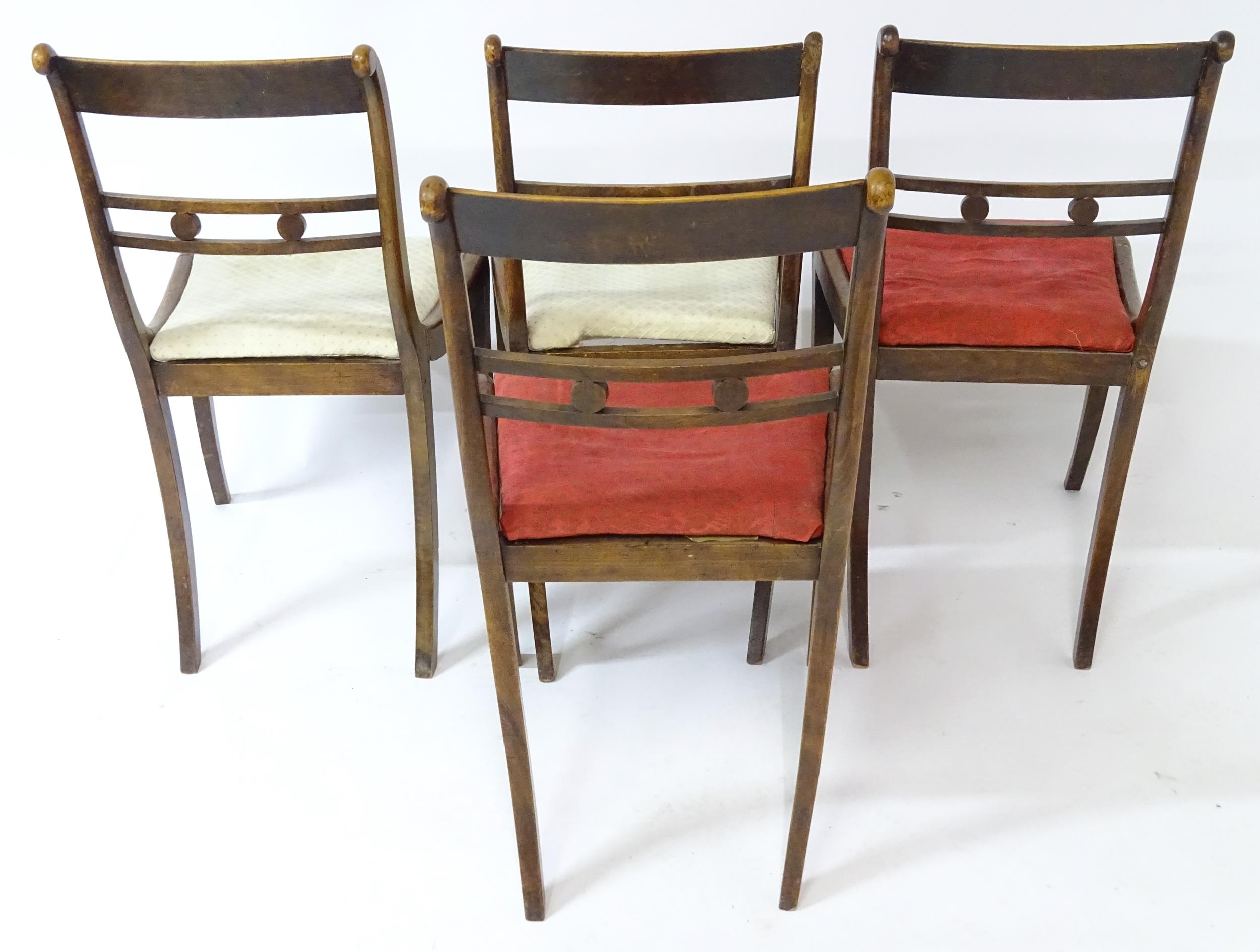 Four regency rosewood chairs with brass inlay. 31" high overall Please Note - we do not make - Bild 3 aus 11