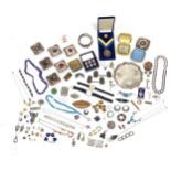 A quantity of assorted miscellaneous items to include assorted jewellery, silver plate vesta case,