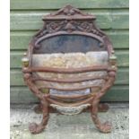 Garden & Architectural, Salvage: A cast iron fire basket, decorated with foliate motifs and with
