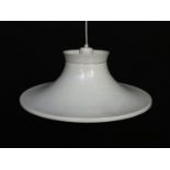 Vintage Retro : A Danish designed Pendant light / Lamp with white livery, measuring 17 3/4" diameter