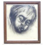 Tessa Marin, 20th century, Charcoal on paper, A portrait of a young child. Signed lower right.