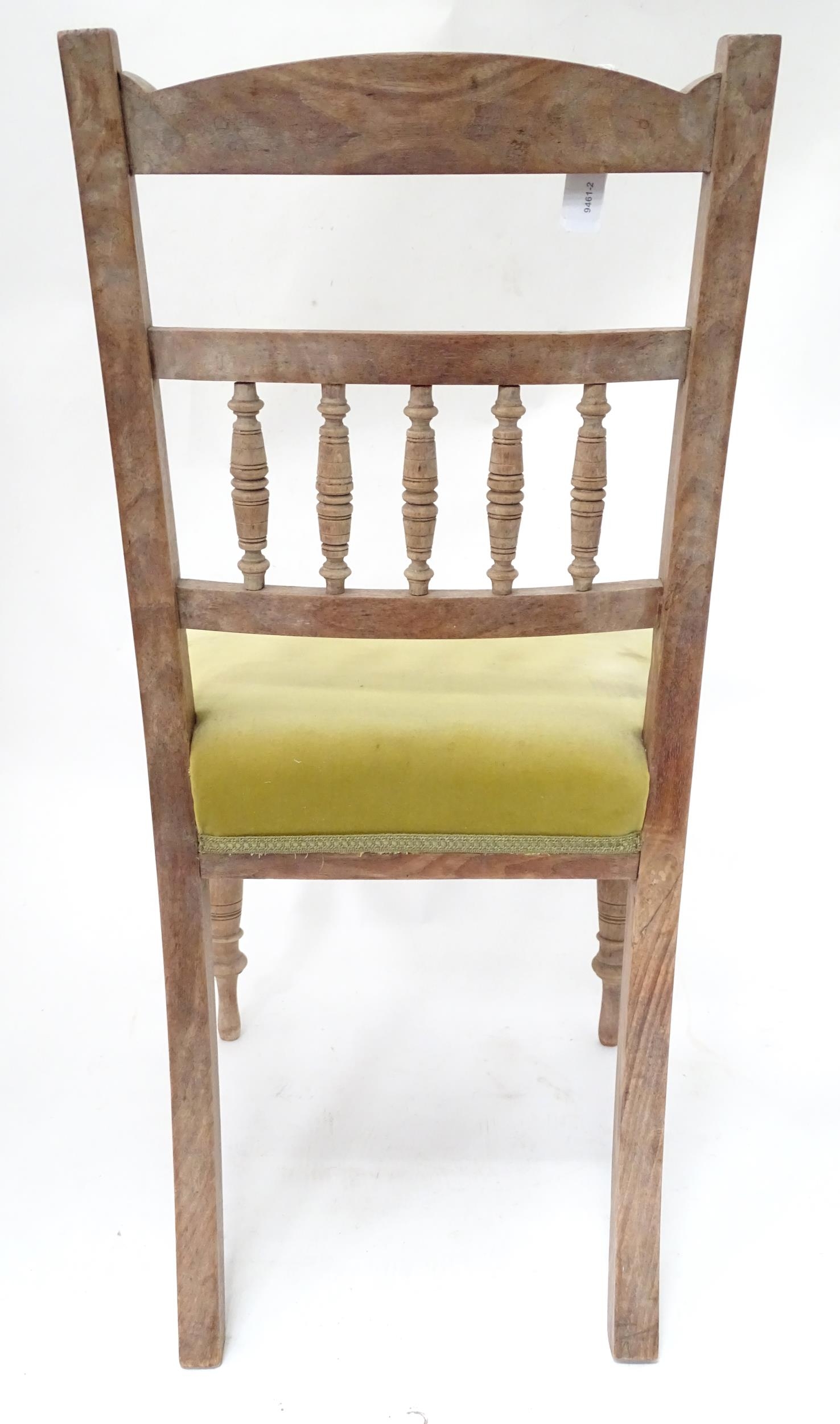 An early 20thC dining chair with upholstered seat. Approx. 34" high Please Note - we do not make - Image 6 of 11