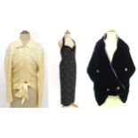 Vintage fashion / clothing: A black halter neck dress by Terence Nolder in UK size 12, a vintage zip