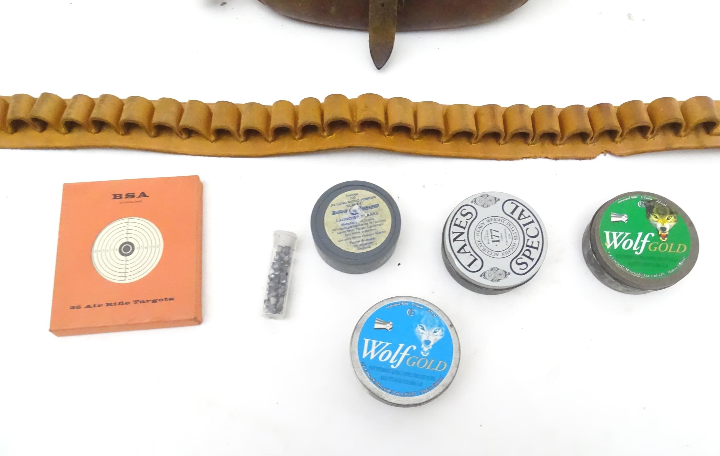 An assortment of mid to late 20thC sporting items, including gun slips, cartridge bag, 12 bore - Image 24 of 24