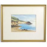 G. Wheeler, Early 20th century, Watercolour, A coastal scene with sailing boats in a cove. Signed
