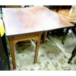 A 19thC mahogany fold over tea table. Top approx. 35" x 35" extended x 27 1/2" high Please Note - we