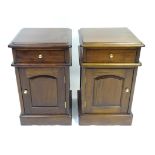 A pair of late 20thC / early 21stC bedside cabinets. Approx 15" wide x 15" deep x 26" high Please