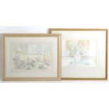 Julia A. Greenwood, 20th century, Watercolours, Two still life studies, one depicting a base of