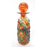A medina Art glass decanter and stopper Approx 12" high overall. Please Note - we do not make