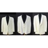 Vintage fashion / clothing: 3 Ivory coloured evening jackets to include a striped jacket by Forgus