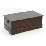 A 19thC mahogany dove / finch / bird carrier, converted to a blanket box / trunk. Approx. 32" long x