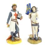 Two Royal Doulton figures comprising Richard the Lionheart, no. HN2675, and Joan of Arc, no. HN3681.