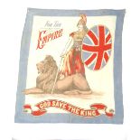 Militaria: an early 20thC patriotic flag / banner, printed with image of Britannia and bearing the