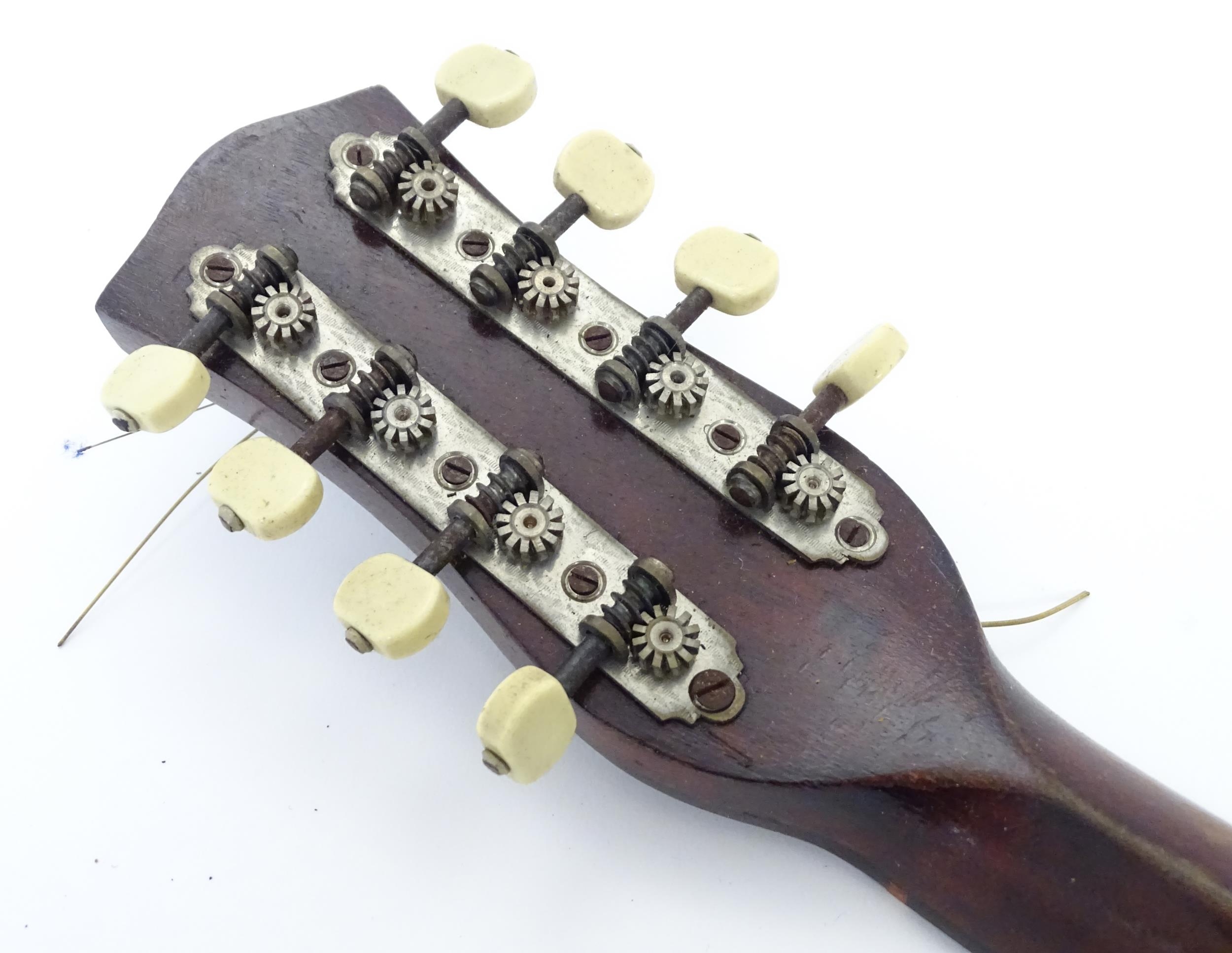 Musical Instrument: a mid 20thC cased Banjo Mandolin, the head bearing various autographs, approx - Image 2 of 8