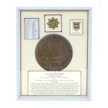 Militaria, WWI / First World War / WW1 / World War 1: a framed bronze death plaque to Pte George