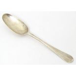 A Queen Anne Britannia Standard silver Hanoverian spoon with rat tail to bowl, hallmarked London