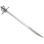 Militaria / Arms & Armour : a 20thC German display Panzerstecher Estoc sword, the 34 3/4" blade with