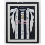 Football, sporting memorabilia: a modern contemporary framed Stafford Rangers Football Club kit