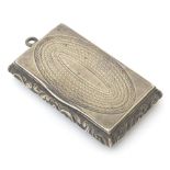 A Victorian silver snuff box with floral and acanthus scroll decoration and engine turned detail,