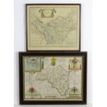 Maps: An engraved map of the County Palatine of Chester, after Robert Morden. Together with an
