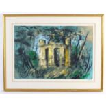 After John Piper (1903-1992), Limited edition screen print, Dinton Folly, Buckinghamshire. Signed
