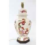 A Masons Ironstone table lamp of vase and cover form in the Red Mandalay pattern. Approx. 182 high
