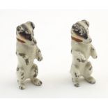 Two novelty cold painted bronze models of begging Jack Russell Terrier dogs. Approx. 1 1/4" high (2)